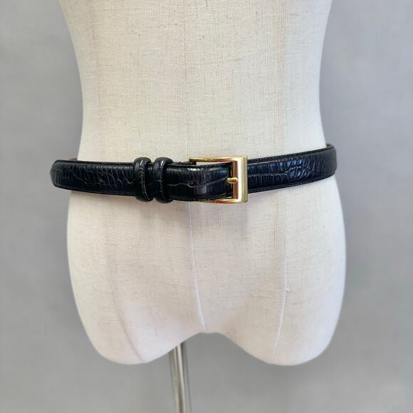 Lauren Ralph Lauren Logo Reversible Black Leather Belt Size Large/X Large - Picture 2 of 14